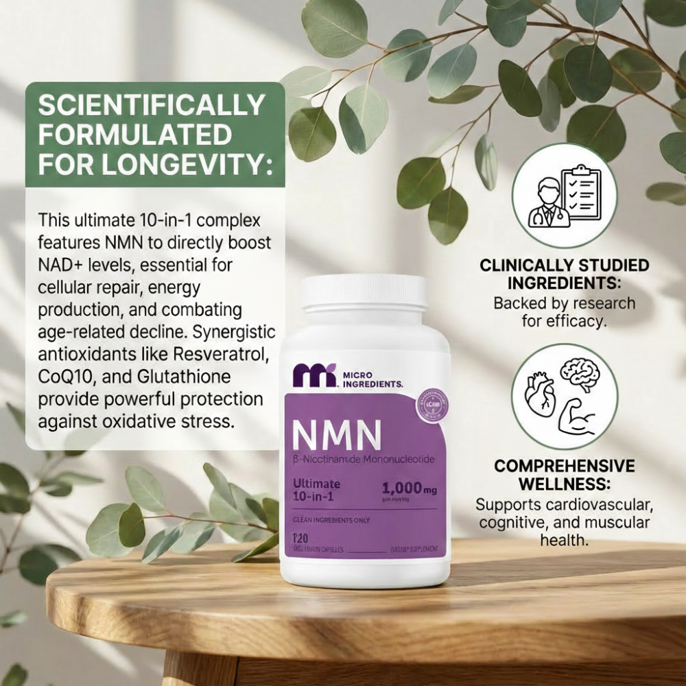 NMN Complex | 1,000mg per Serving | 120 Vegetarian Capsules