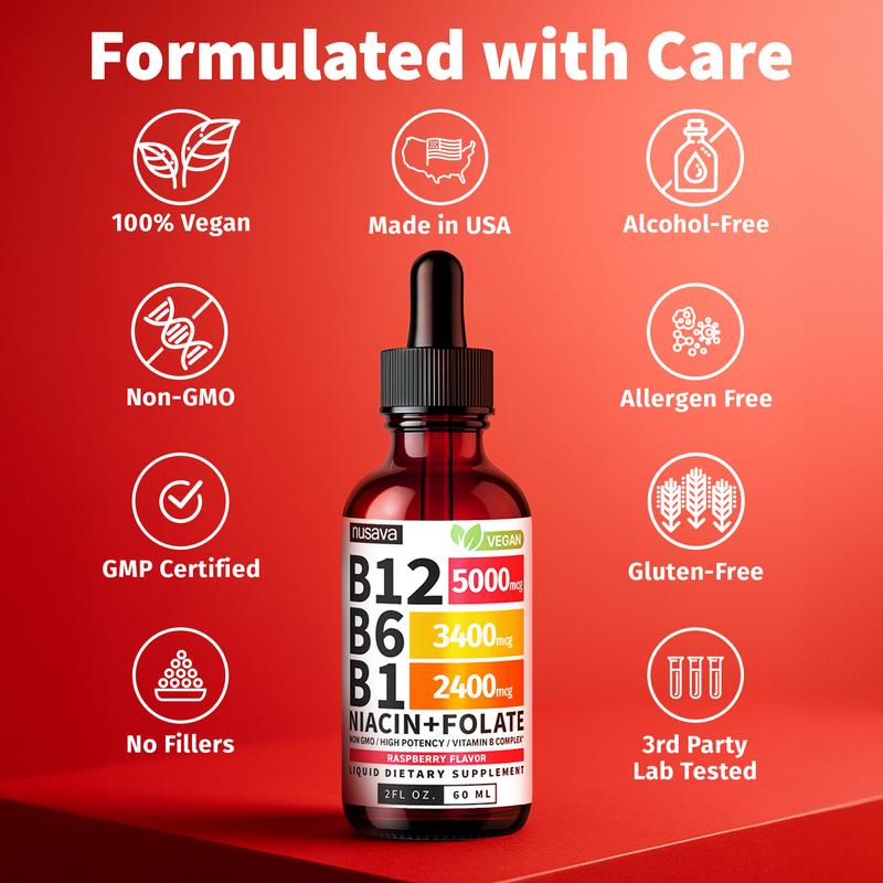 Vitamin B12 Liquid Supplement Drops with B6, B1