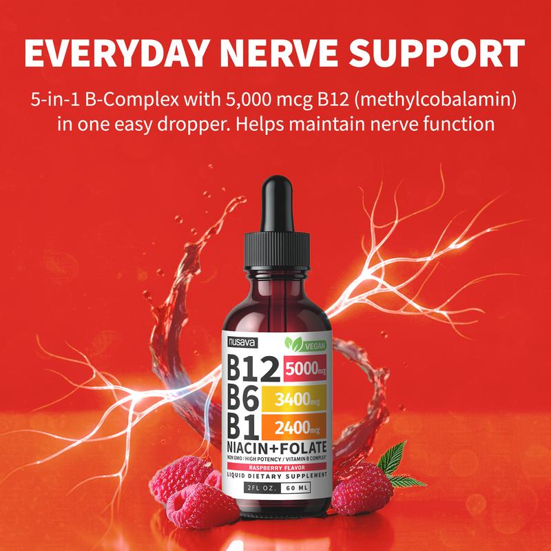 Vitamin B12 Liquid Supplement Drops with B6, B1