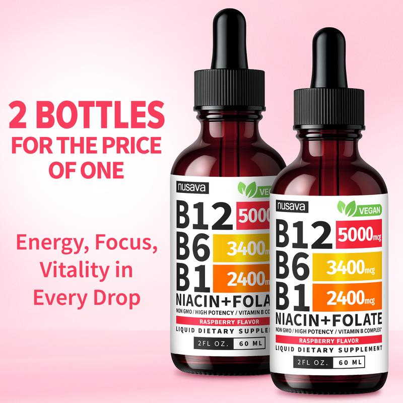 Vitamin B12 Liquid Supplement Drops with B6, B1